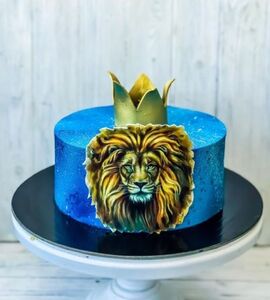 Торт синий с золотом №171606