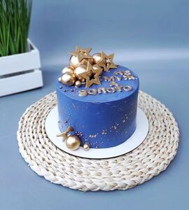 Торт синий с золотом №171607