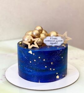 Торт синий с золотом №171612