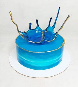 Торт синий с золотом №171614