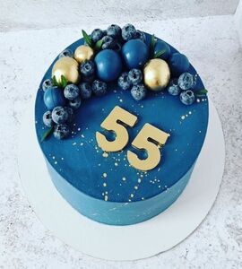 Торт синий с золотом №171615