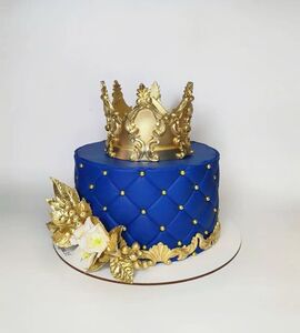 Торт синий с золотом №171617