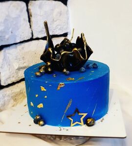 Торт синий с золотом №171619