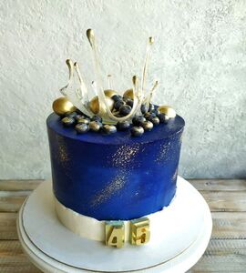 Торт синий с золотом №171621