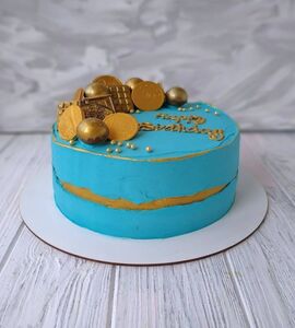 Торт синий с золотом №171623