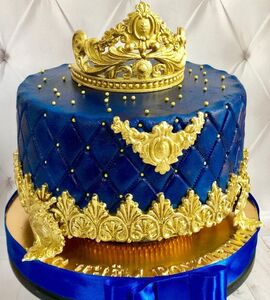 Торт синий с золотом №171628