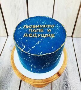 Торт синий с золотом №171629