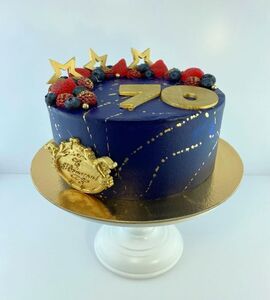 Торт синий с золотом №171631