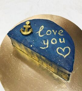 Торт синий с золотом №171636