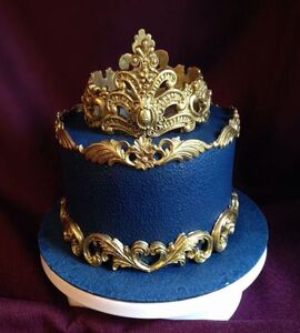Торт синий с золотом №171637