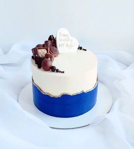 Торт синий с золотом №171638
