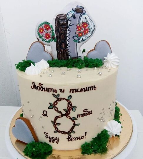 Торт на 8 лет свадьбы №191407