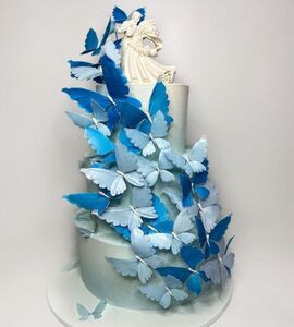 Торт бело-голубой №130417
