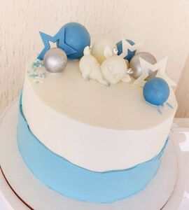 Торт бело-голубой №130422
