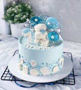 Торт бело-голубой №130423