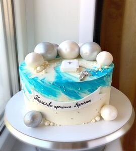 Торт бело-голубой №130431