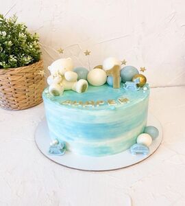 Торт бело-голубой №130435
