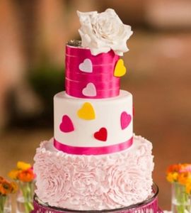 Свадебный торт фуксия №169983