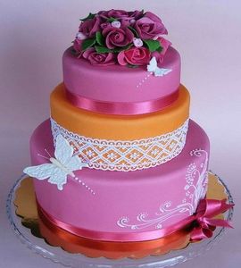 Свадебный торт фуксия №169988