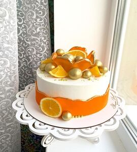 Торт желто-оранжевый №151007