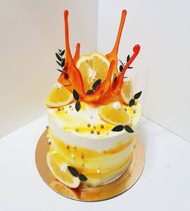 Торт желто-оранжевый №151011