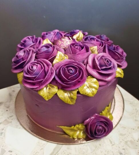 Торт фиолетово-желтый кремовый №178704
