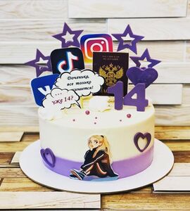 Торт фиолетовый для девочки №178801