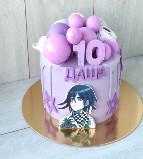 Торт фиолетовый для девочки на 10 лет №178816