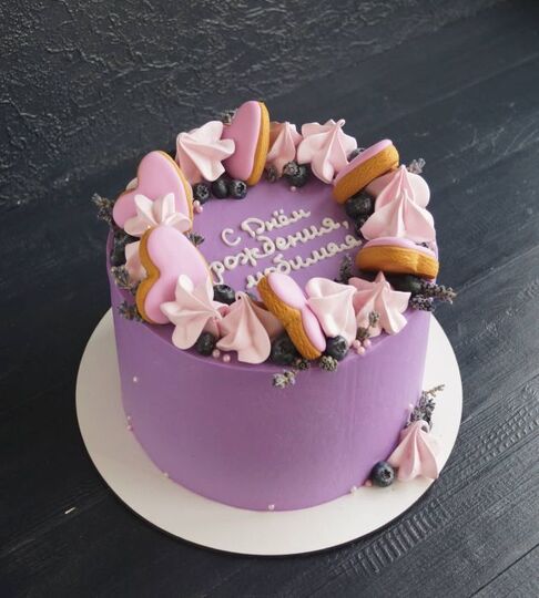 Торт фиолетово-голубой №178608