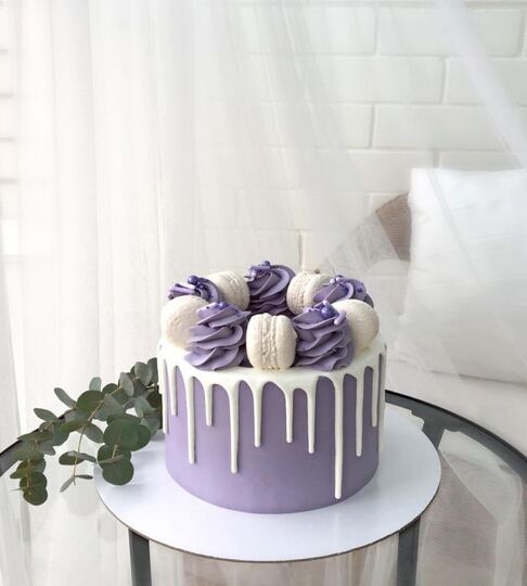 Торт фиолетово-голубой стильный №178620