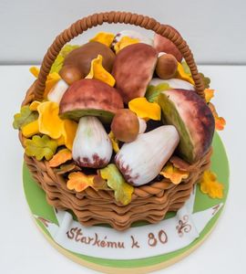 Торт №313203 корзина с грибами