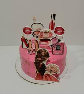 Торт моднице ярко розовый №157313