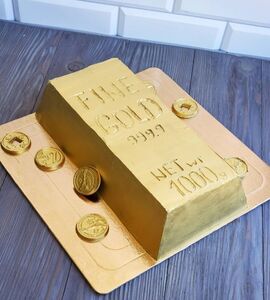 Торт золотой слиток №151826