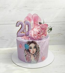 Торт на 20 лет девушке роза №474507