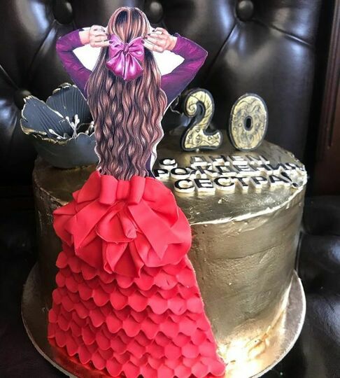 Торт на 20 лет девушке платье №474519