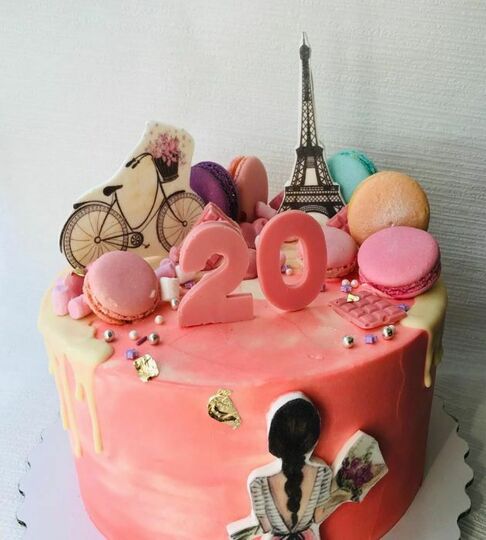 Торт на 20 лет девушке Париж №474531