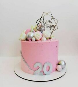 Торт на 20 лет девушке розовый №474549