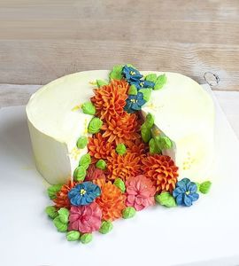 Торт с цветами в разрезе №158056