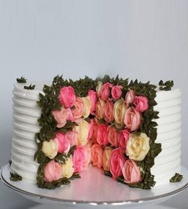 Торт с цветами в разрезе №158059