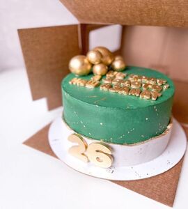 Торт зеленый с золотом №151702