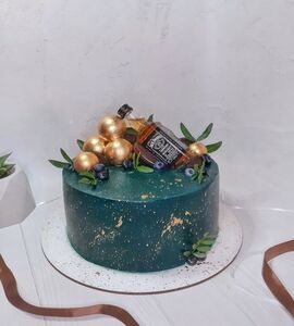 Торт зеленый с золотом №151706