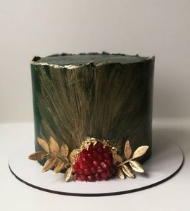 Торт зеленый с золотом №151708