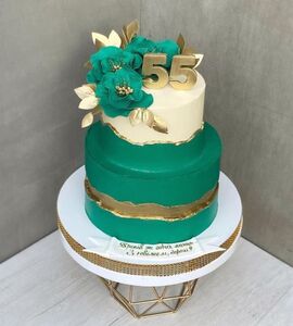 Торт зеленый с золотом №151718