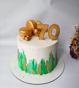 Торт зеленый с золотом №151727