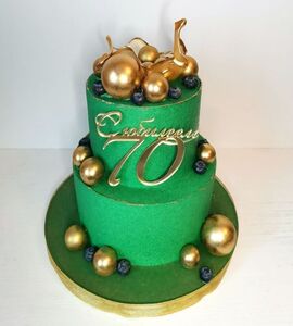 Торт зеленый с золотом №151732