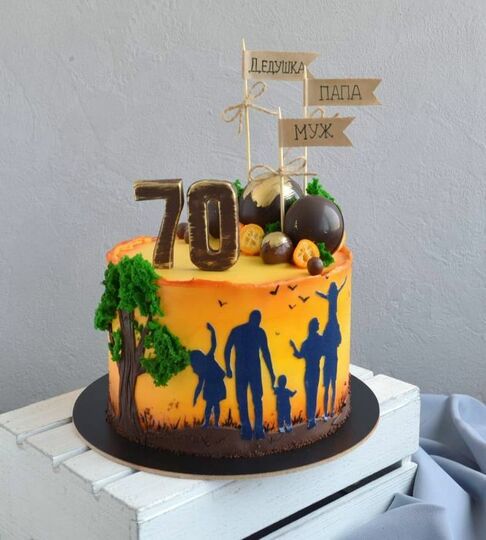 Торт на 70 лет мужчине №477139