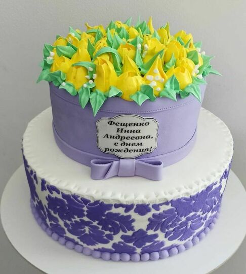 Торт с тюльпанами №506406