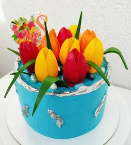 Торт с тюльпанами №506409