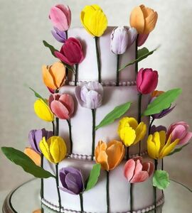 Торт с тюльпанами №506410