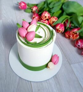 Торт с тюльпанами №506413
